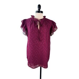 Anne Klein Deep Burgundy Blouse Size Large